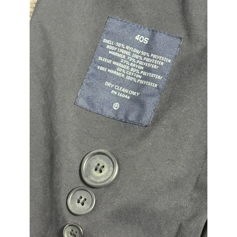 Nautica Trench Coat Mens 40 Black Belted‎ Double Breasted Removable Liner